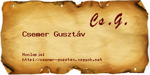 Csemer Gusztáv névjegykártya